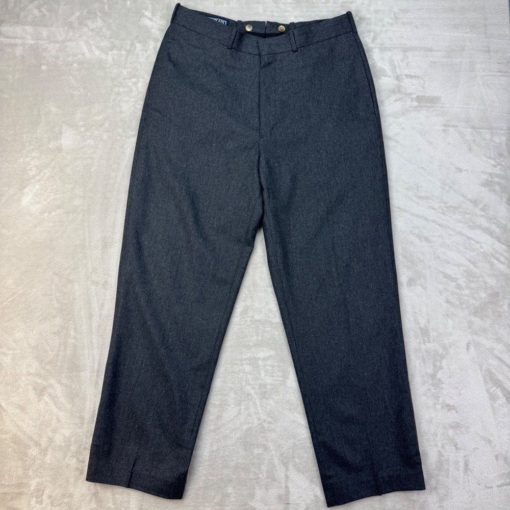 Vintage 90s Lands End Mens Charcoal Wool Cashmere Dress Pants 38x30 Portugal NWT